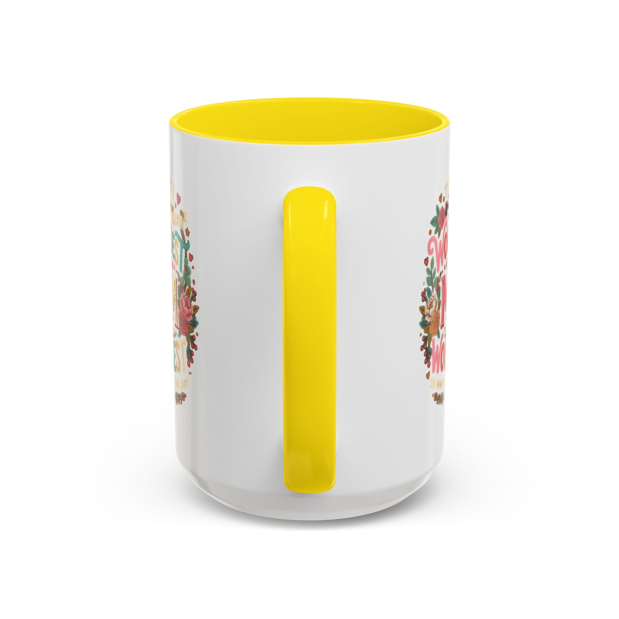 World's Best Mom Accent Coffee Mug — Floral Mother's Day 11/15oz