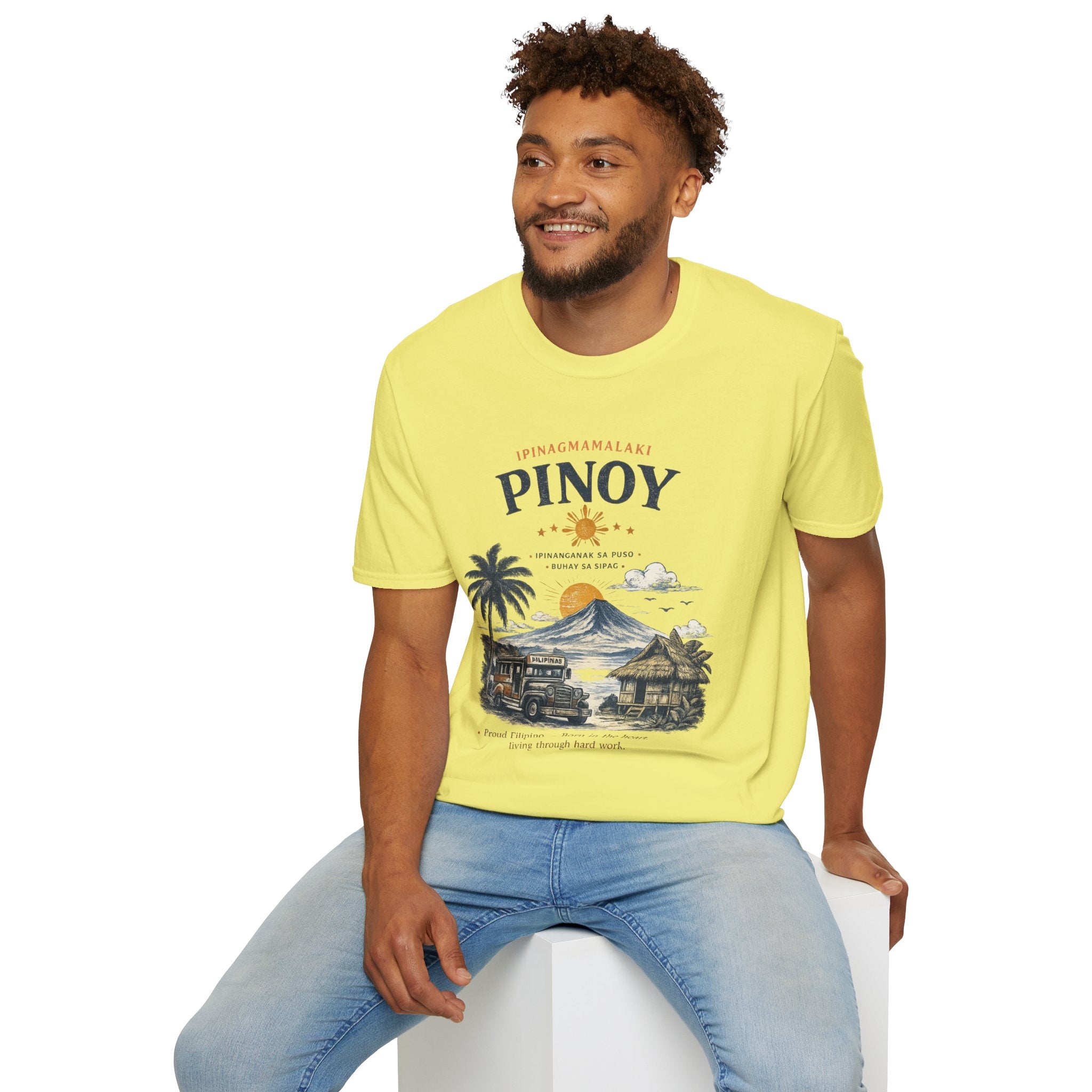 Pinoy Philippines T-Shirt – Vintage Mayon Volcano & Beach Travel Tee