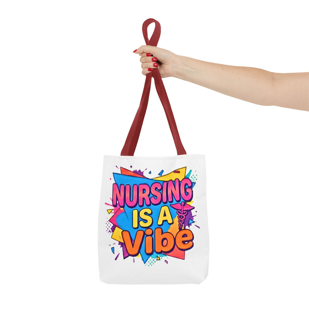 Nursing Is a Vibe Tote Bag – Colorful Nurse Gift Tote for Nurses