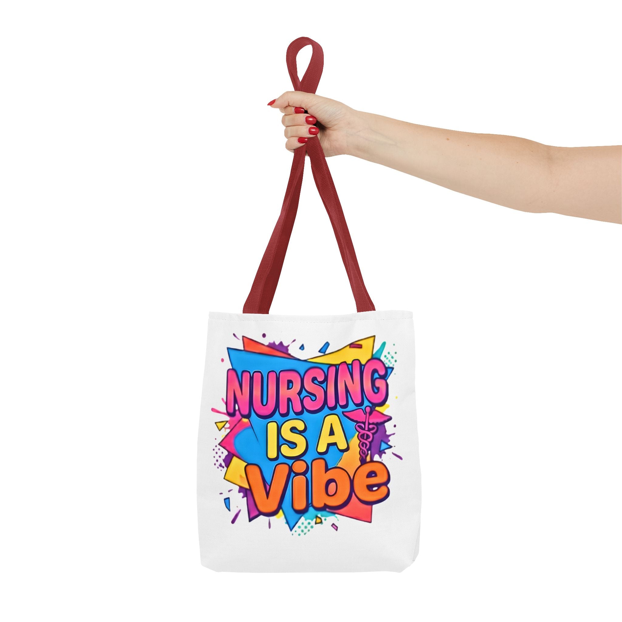 Nursing Is a Vibe Tote Bag – Colorful Nurse Gift Tote for Nurses
