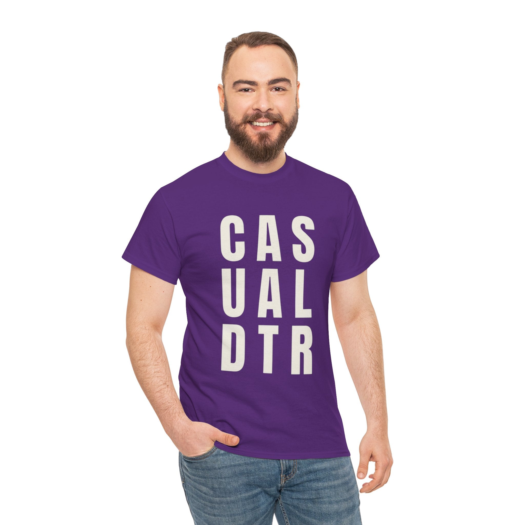 Casual Detour Graphic Tee — Vertical Text Black T‑Shirt