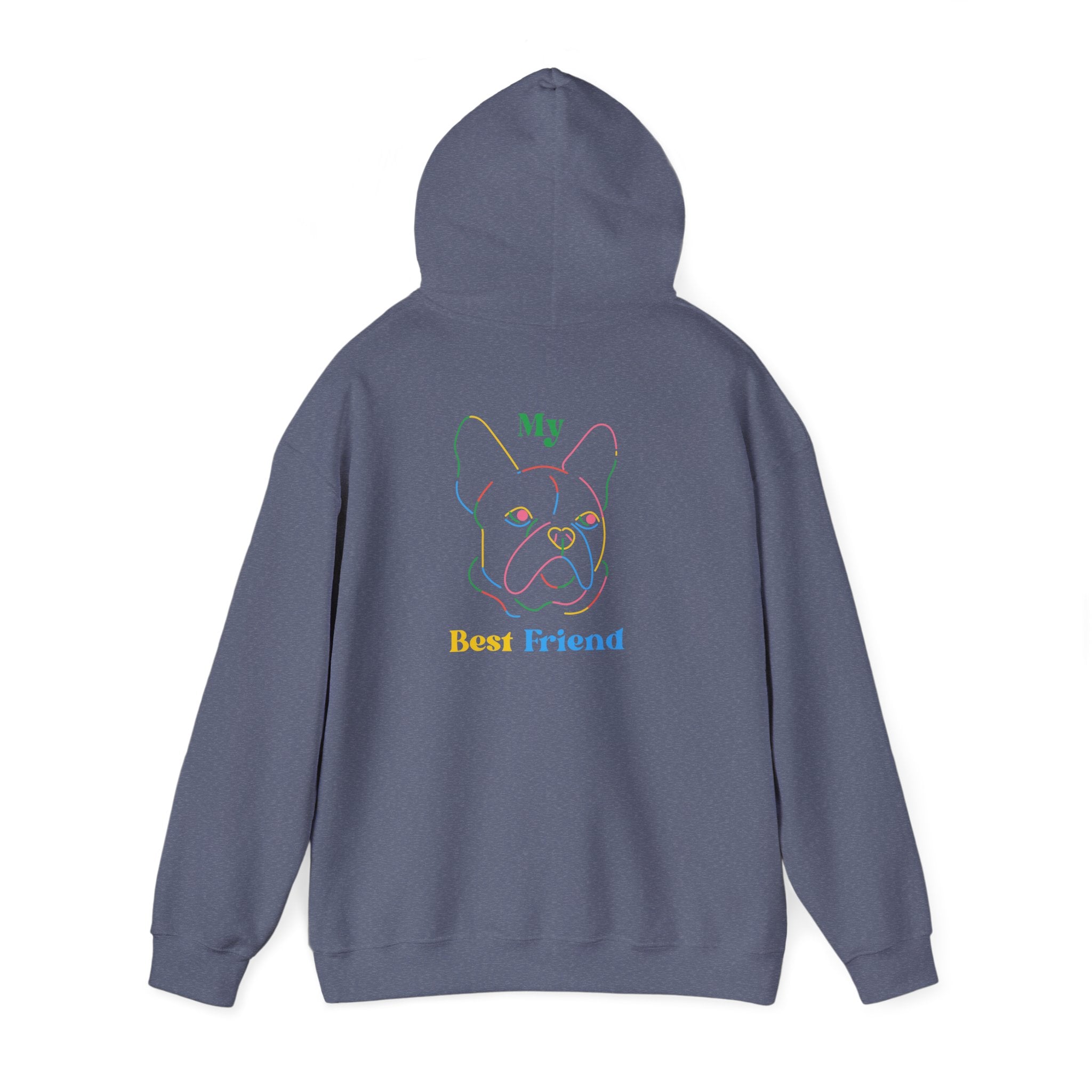 Hoodie - "My Best Friend" Rainbow Outline French Bulldog Pullover