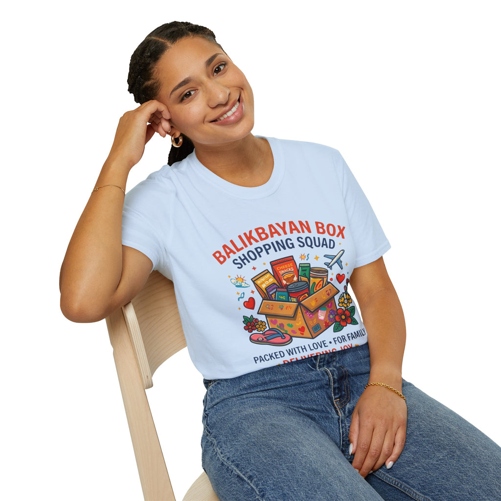 Balikbayan Box T-Shirt — "Balikbayan Box Shopping Squad" Filipino Care Package Tee