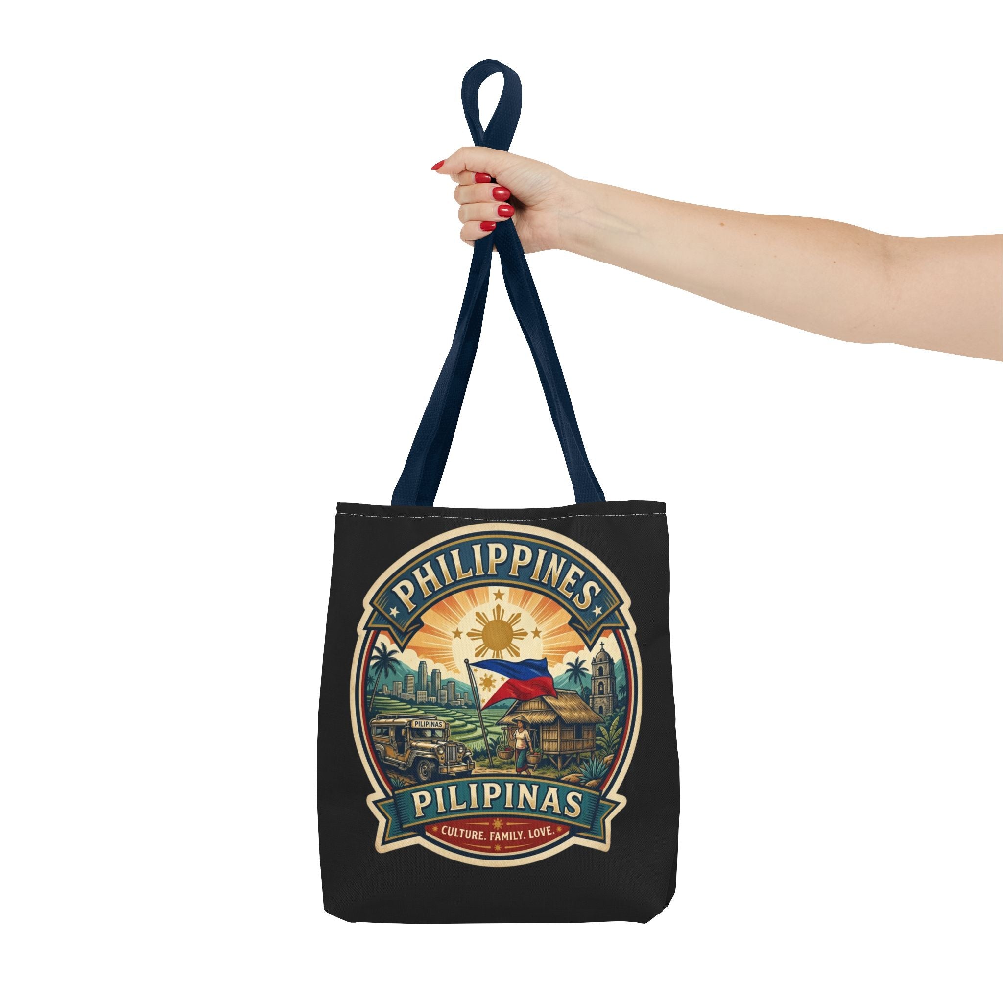 Philippines Vintage Travel Tote Bag — Pilipinas Flag & Island Scene