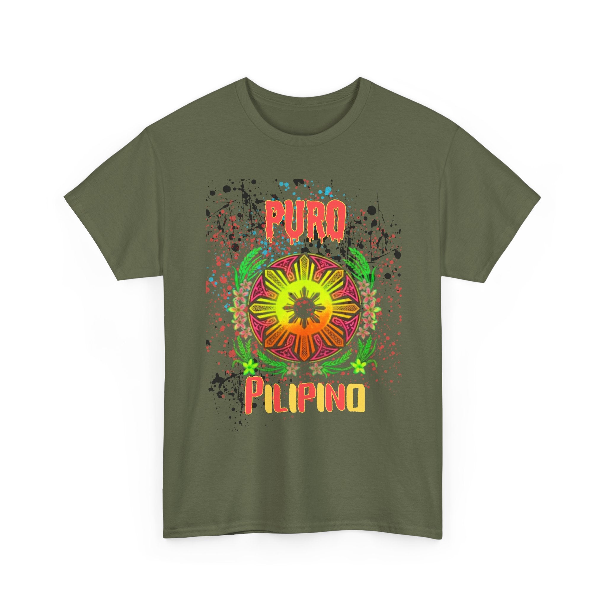 Puro Pilipino Graphic Tee — Vibrant Filipino Pride Floral Design