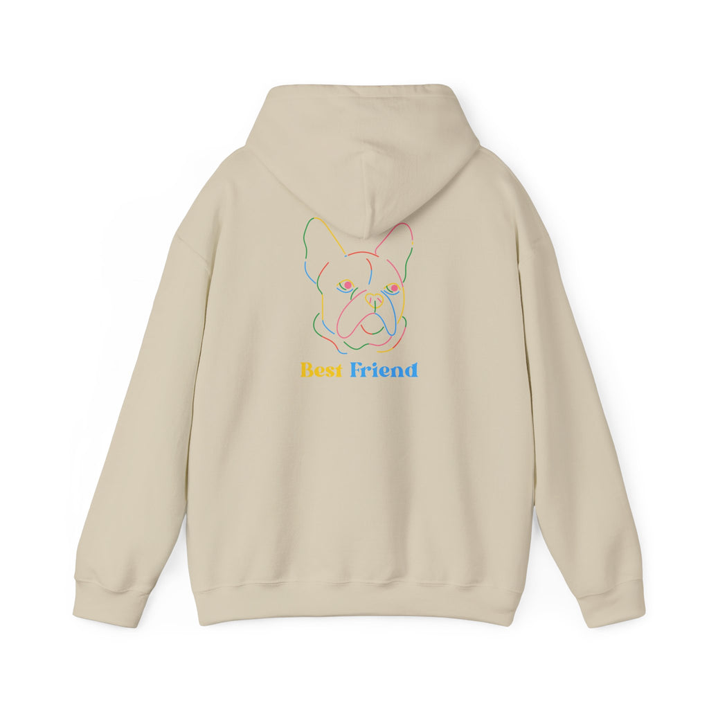 Hoodie - "My Best Friend" Rainbow Outline French Bulldog Pullover