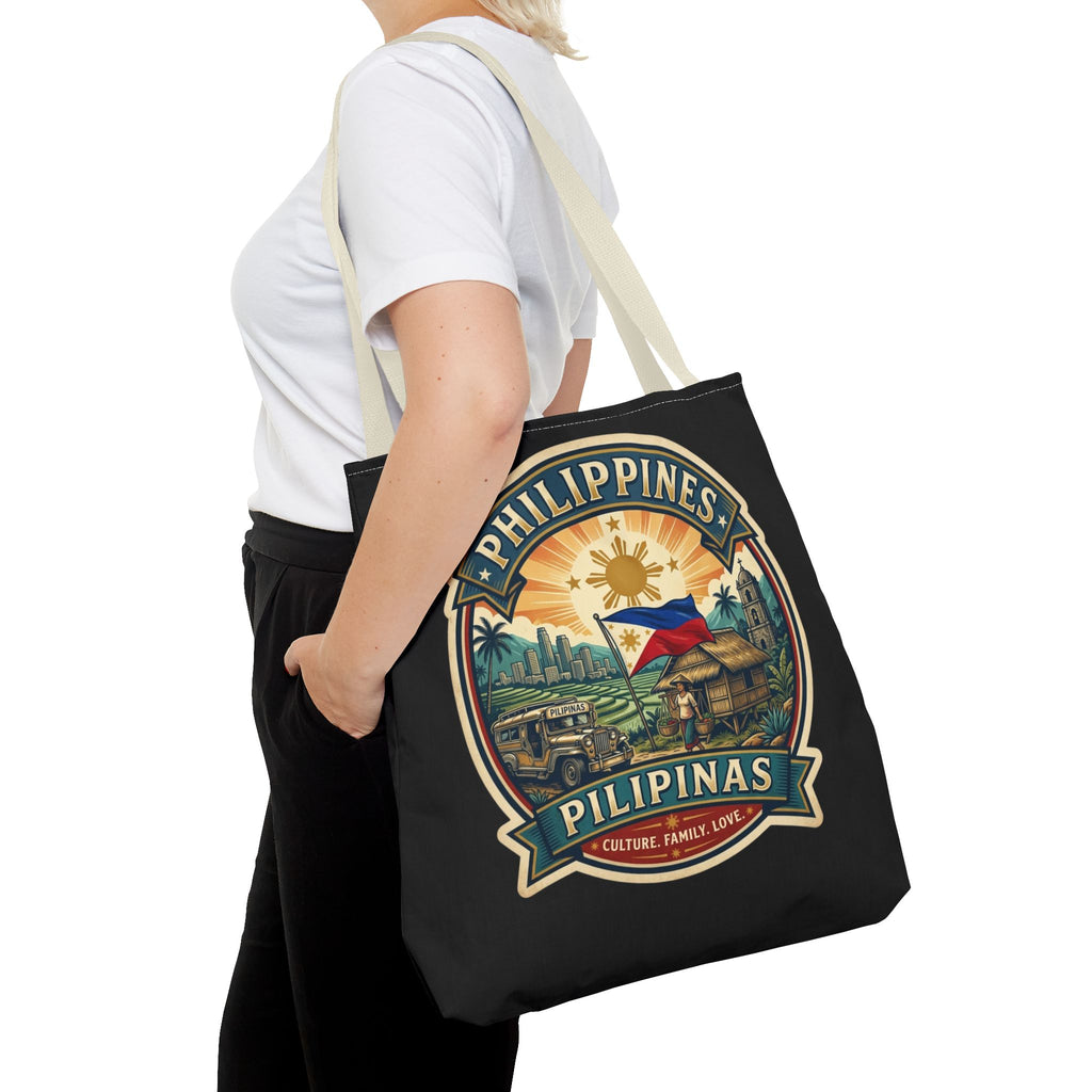 Philippines Vintage Travel Tote Bag — Pilipinas Flag & Island Scene