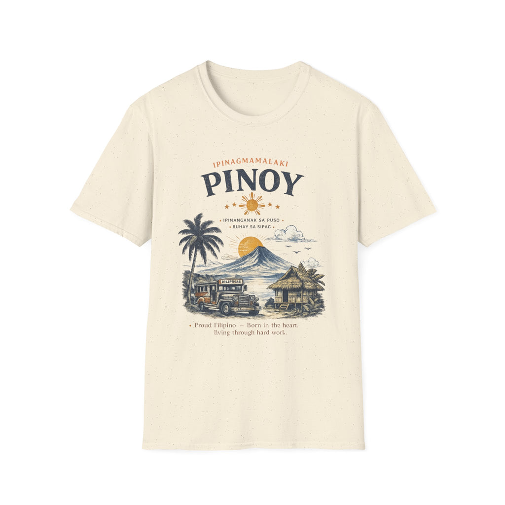 Pinoy Philippines T-Shirt – Vintage Mayon Volcano & Beach Travel Tee