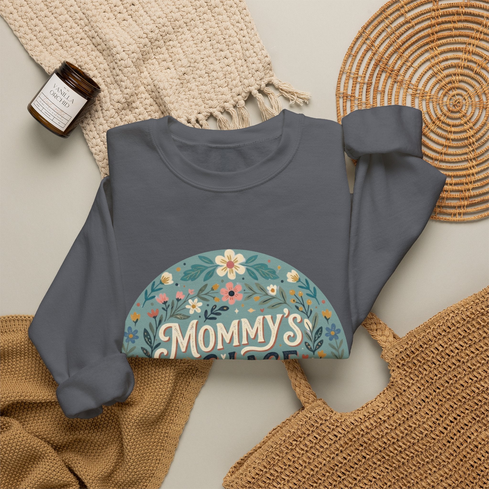 Mommy's Village Floral Crewneck Sweatshirt — Mom Life Cozy Pullover