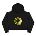 Cropped Hoodie — Sunburst Floral Graphic (Yellow Hibiscus)