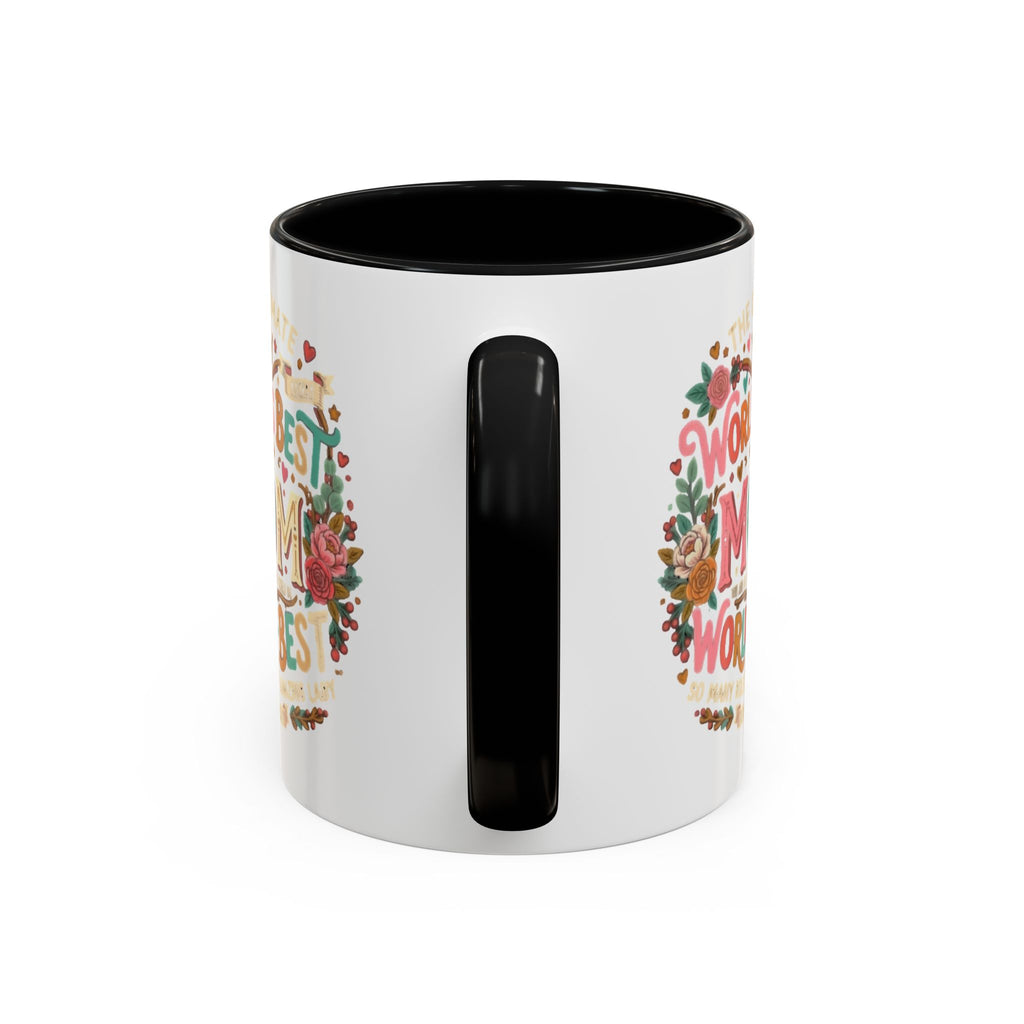 World's Best Mom Accent Coffee Mug — Floral Mother's Day 11/15oz