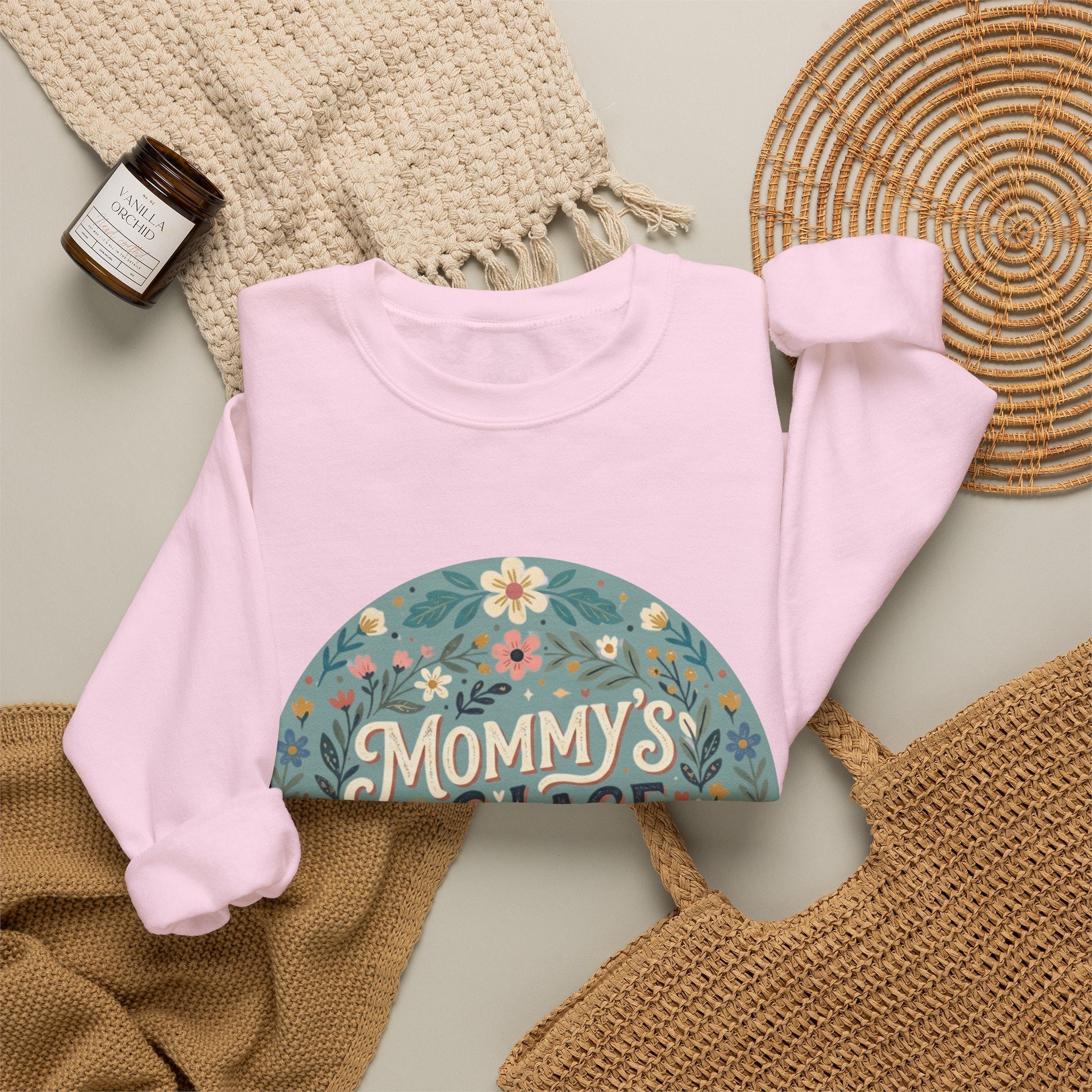 Mommy's Village Floral Crewneck Sweatshirt — Mom Life Cozy Pullover