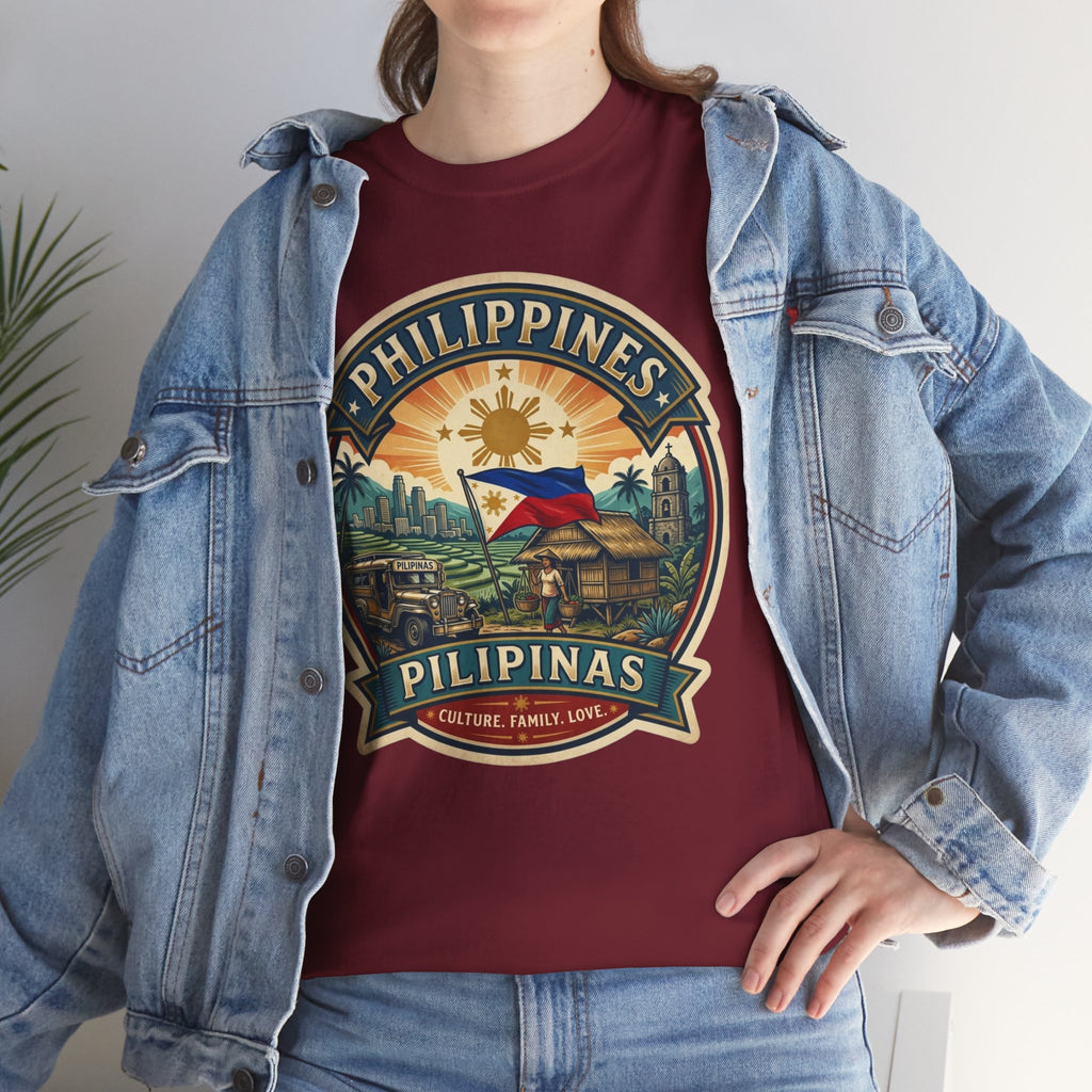 Philippines Vintage Badge T-Shirt – Filipino Pride Travel Tee