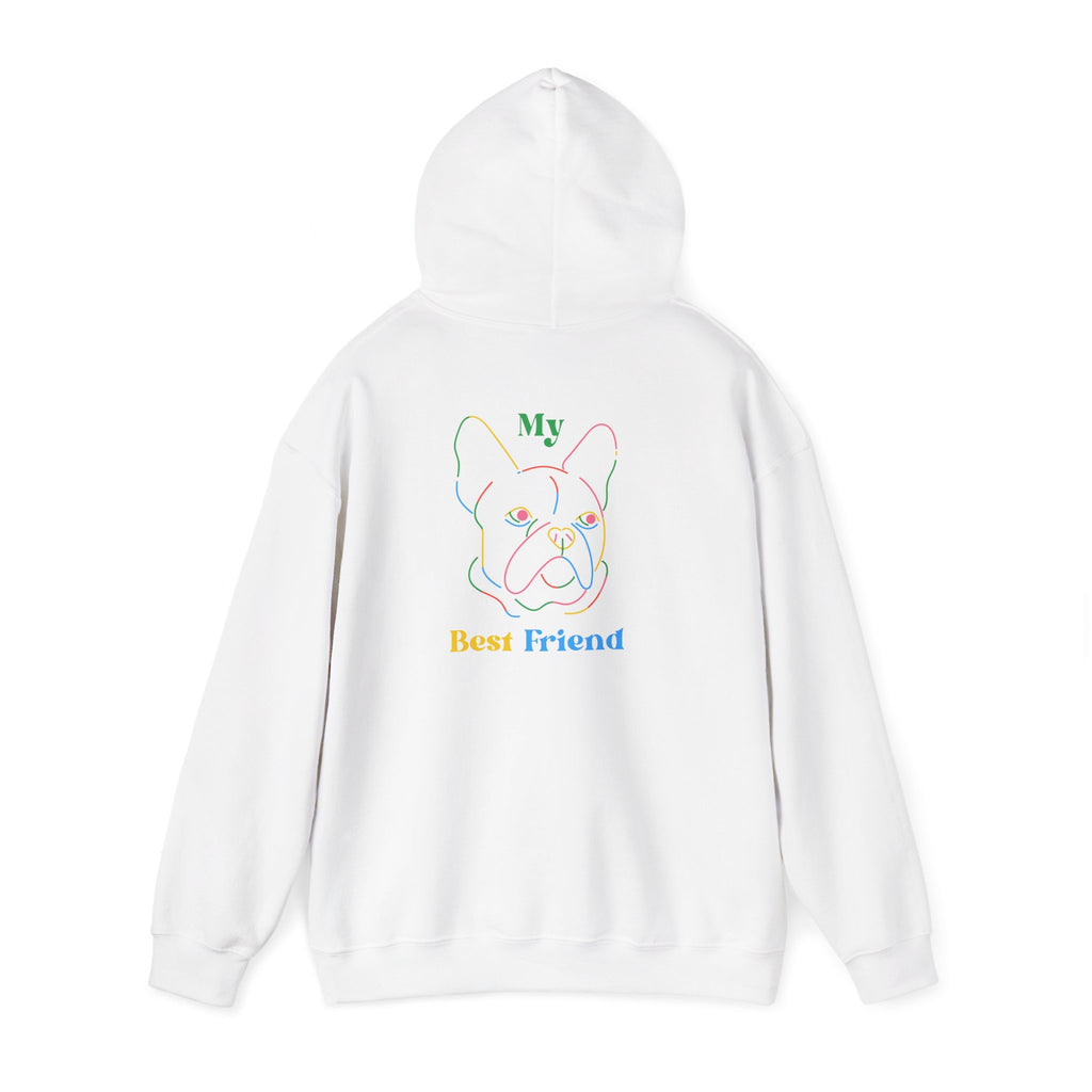 Hoodie - "My Best Friend" Rainbow Outline French Bulldog Pullover