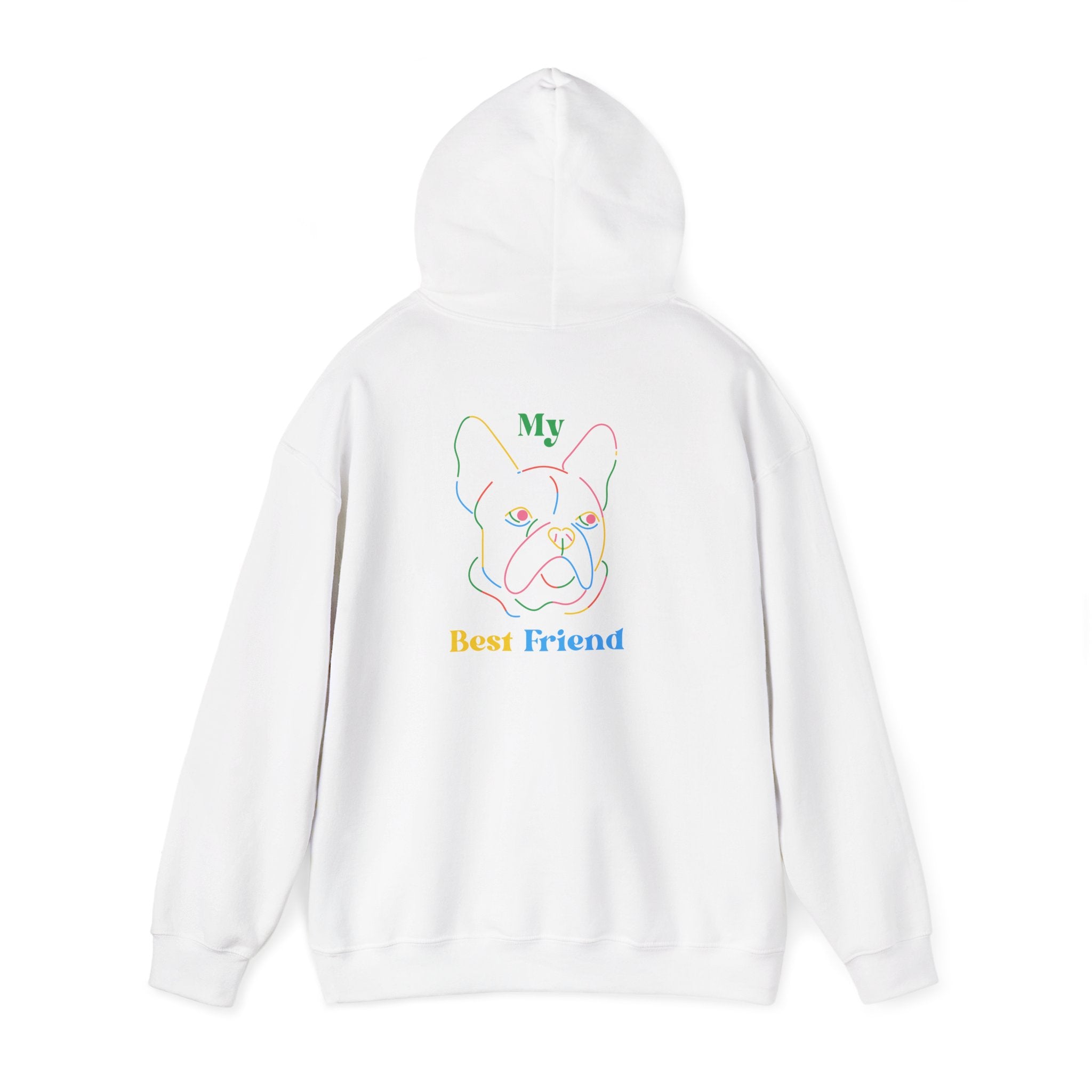 Hoodie - "My Best Friend" Rainbow Outline French Bulldog Pullover