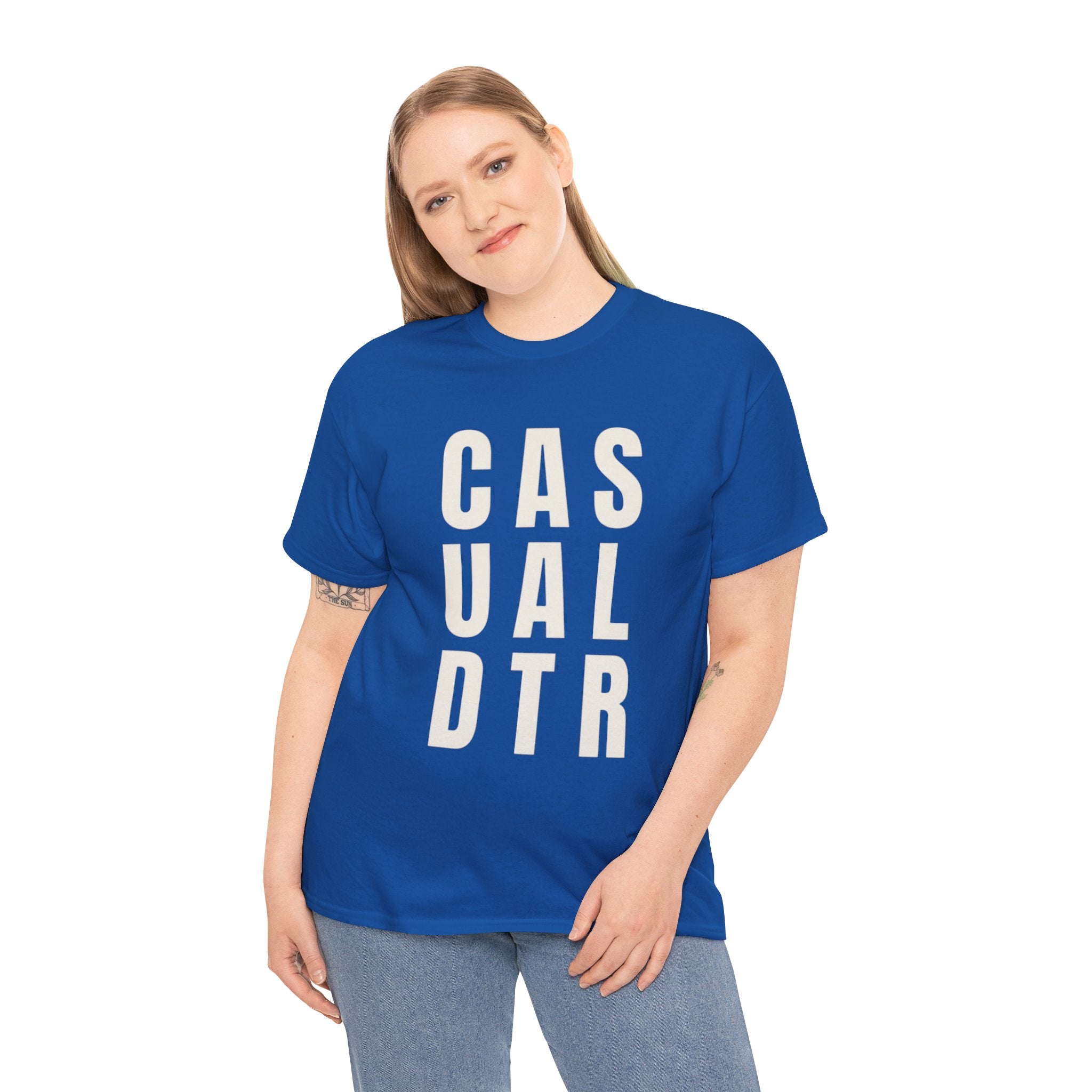 Casual Detour Graphic Tee — Vertical Text Black T‑Shirt