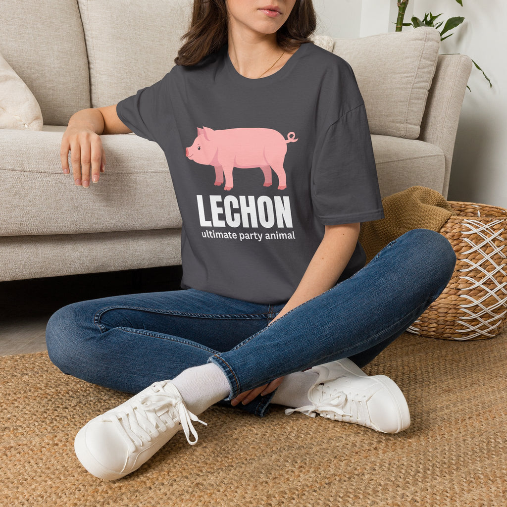 Lechon Pig T-Shirt — “Lechon: ultimate party animal” Funny Filipino Roast Pork Tee