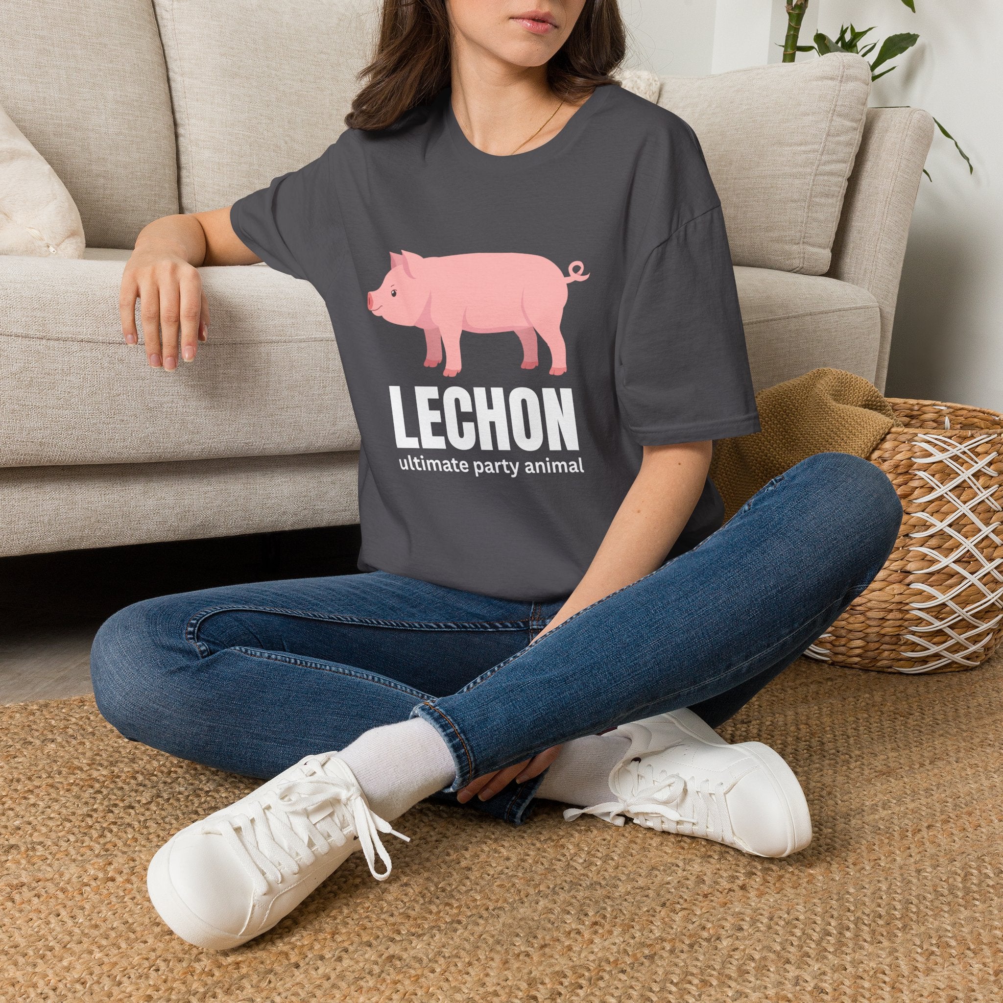 Lechon Pig T-Shirt — “Lechon: ultimate party animal” Funny Filipino Roast Pork Tee