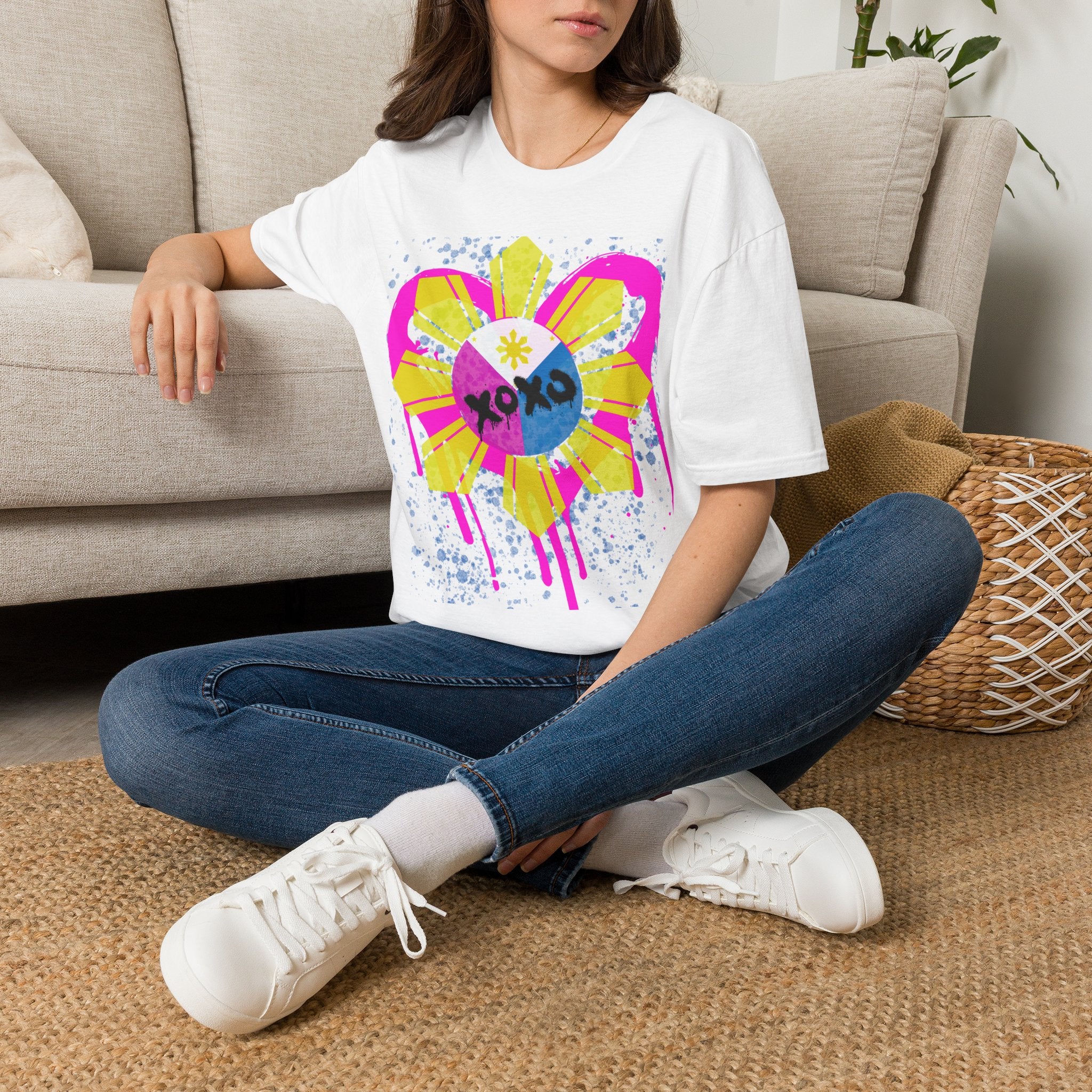 Pinay power Flower Graffiti T-Shirt bloom Tee