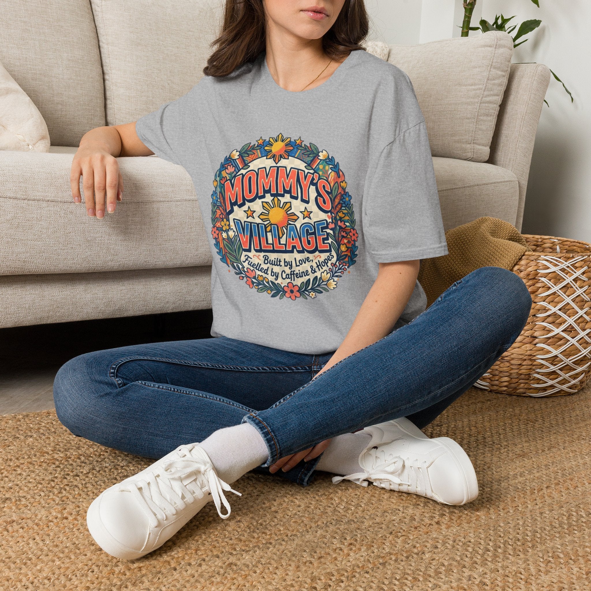 Mommy's Village T-Shirt — Philippines Sun Floral Mommy's Village Tee