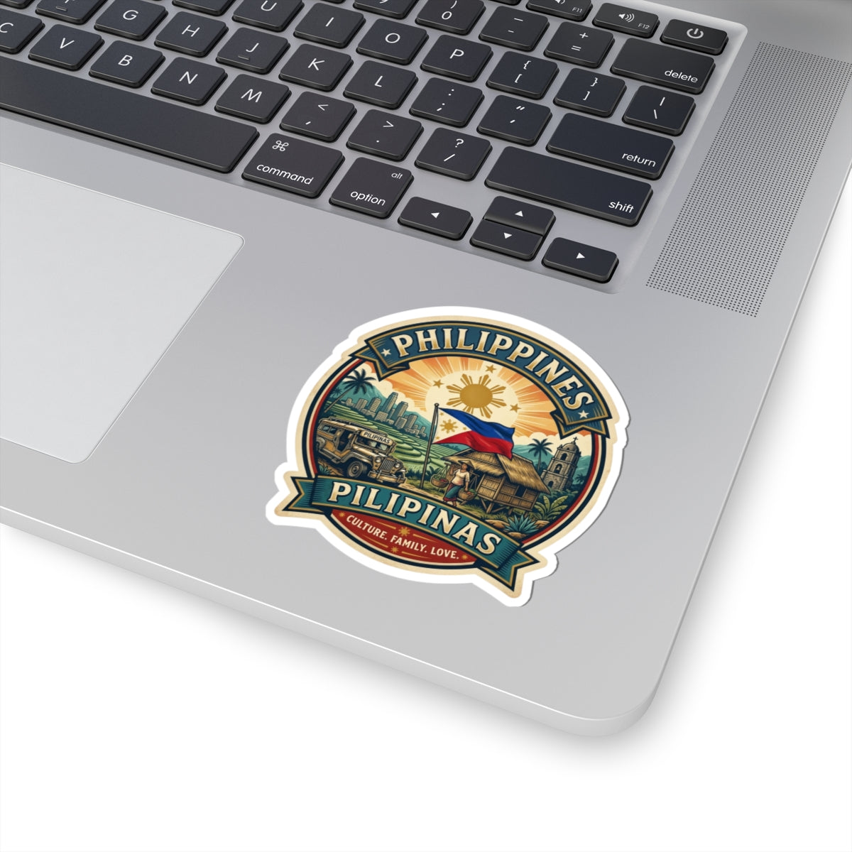Philippines Vintage Crest Sticker — Pilipinas Culture, Family, Love