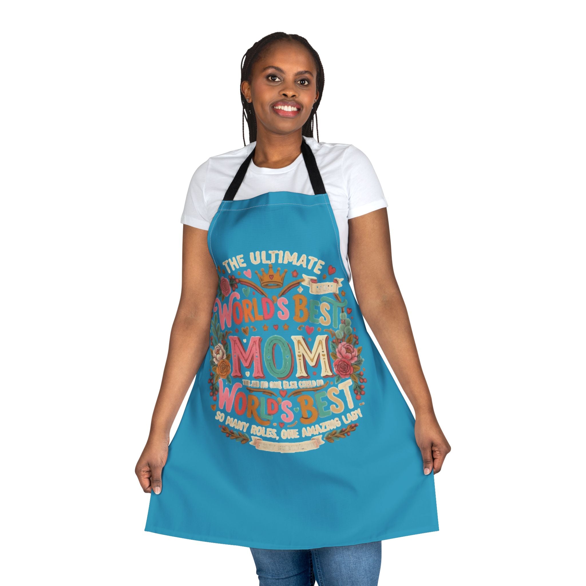 World's Best Mom Apron — Floral ‘The Ultimate’ Gift for Mother's Day & Cooking