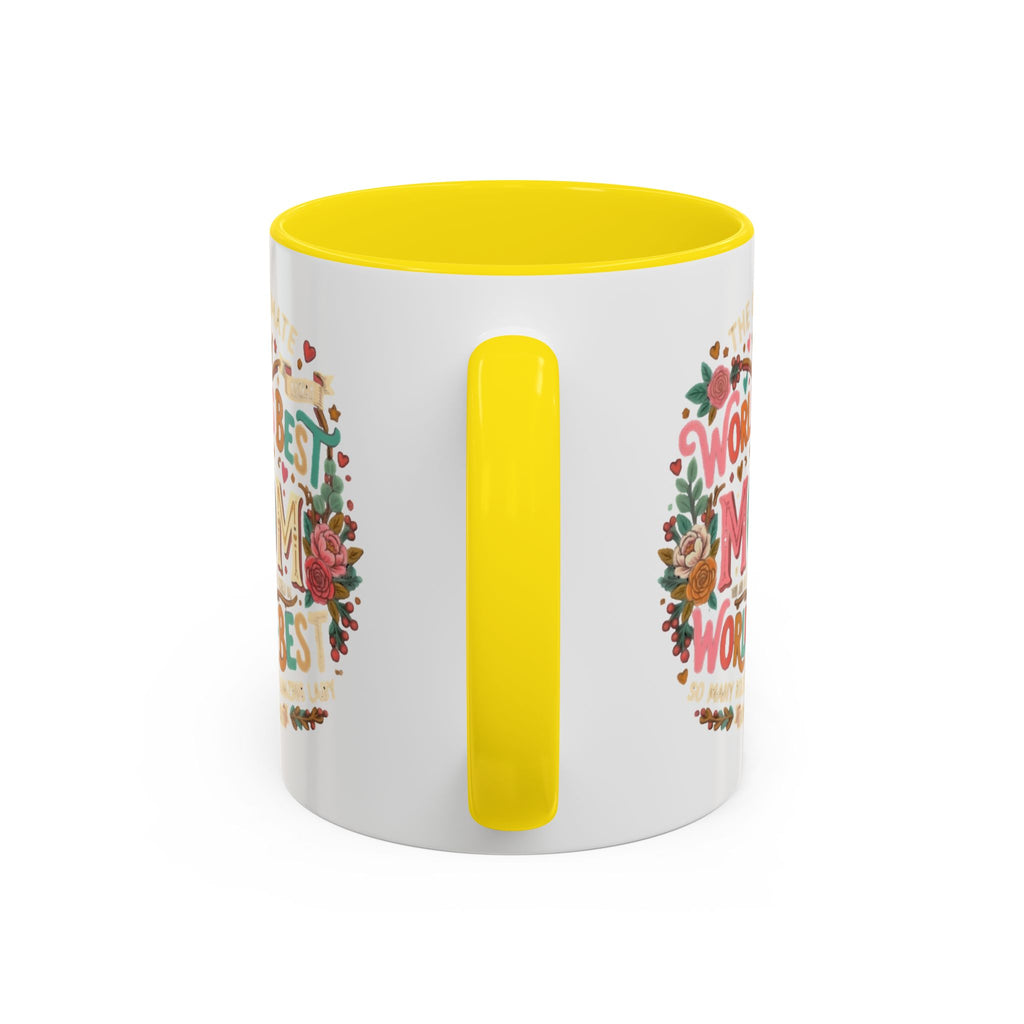 World's Best Mom Accent Coffee Mug — Floral Mother's Day 11/15oz