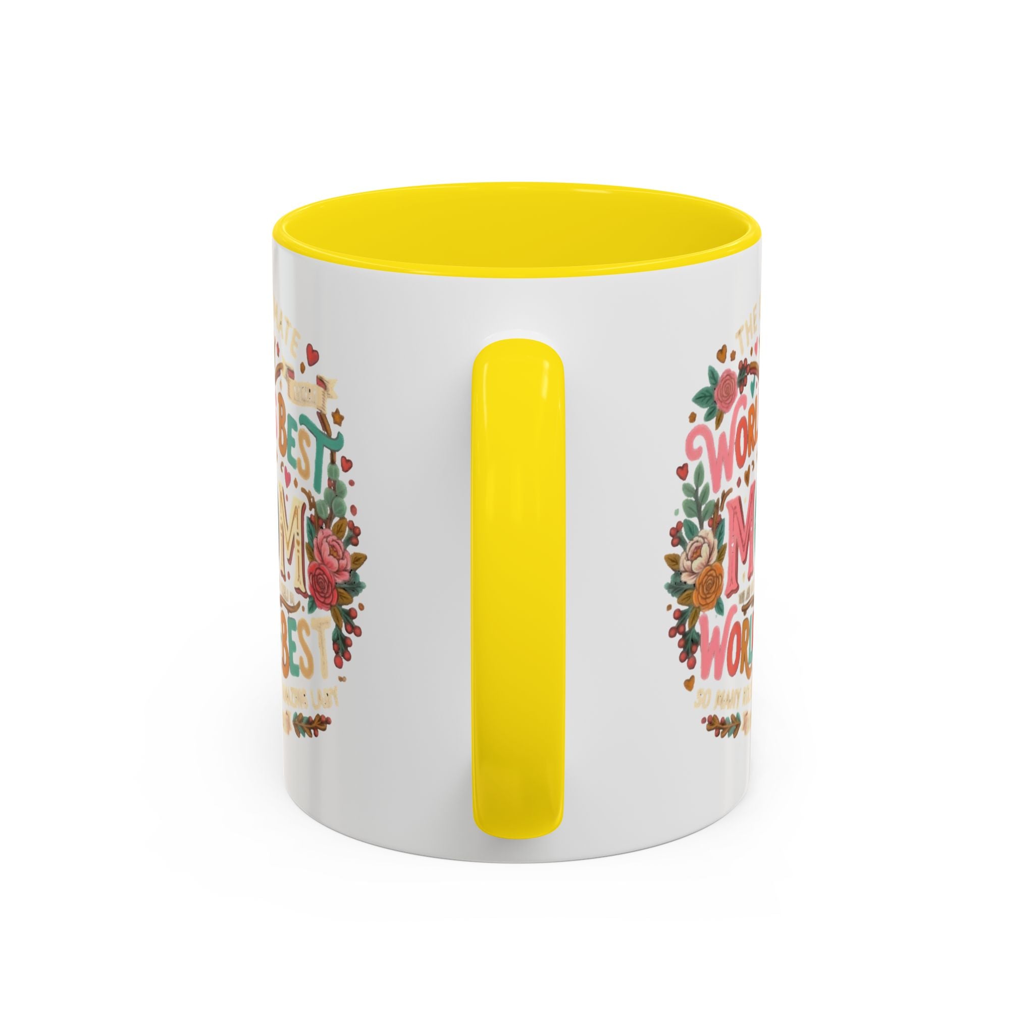 World's Best Mom Accent Coffee Mug — Floral Mother's Day 11/15oz