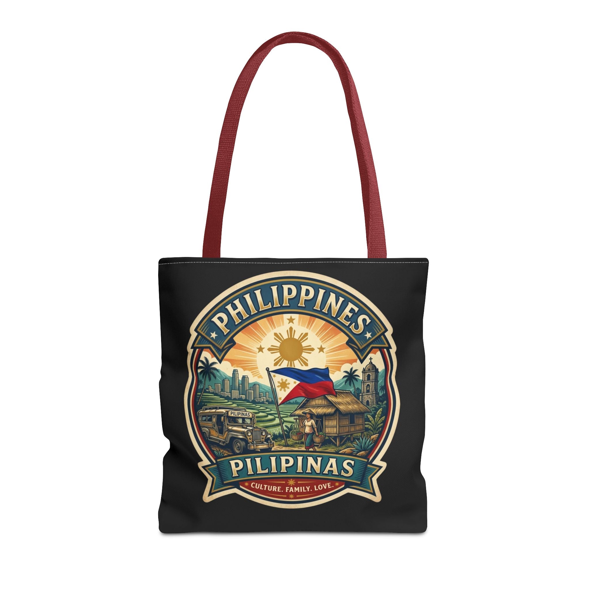 Philippines Vintage Travel Tote Bag — Pilipinas Flag & Island Scene