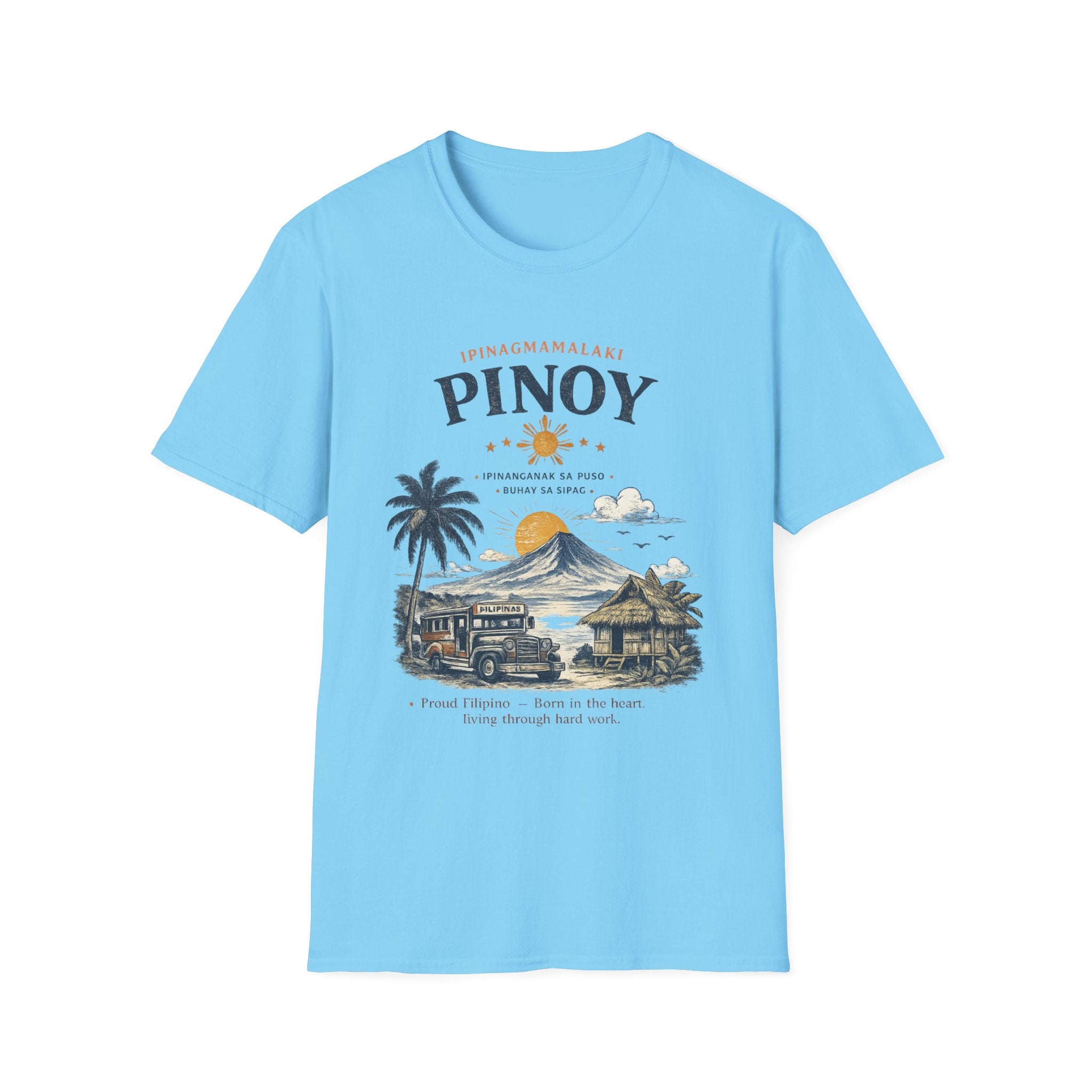 Pinoy Philippines T-Shirt – Vintage Mayon Volcano & Beach Travel Tee