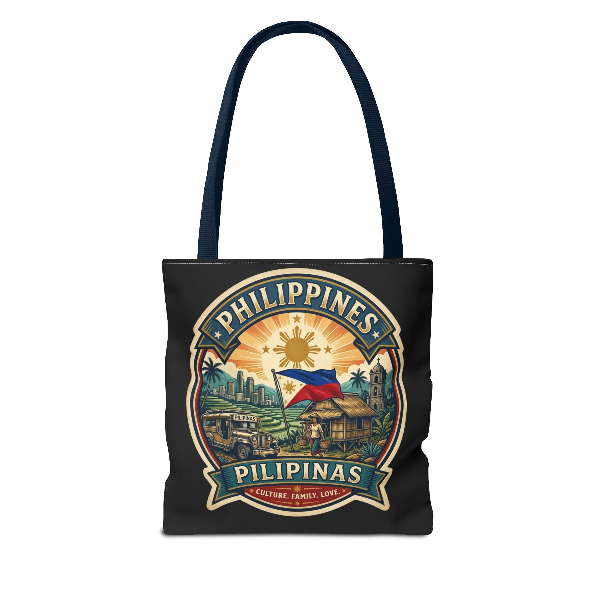 Philippines Vintage Travel Tote Bag — Pilipinas Flag & Island Scene