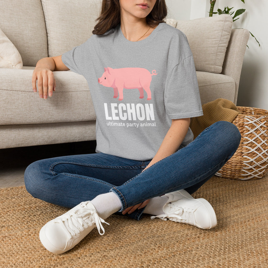 Lechon Pig T-Shirt — “Lechon: ultimate party animal” Funny Filipino Roast Pork Tee