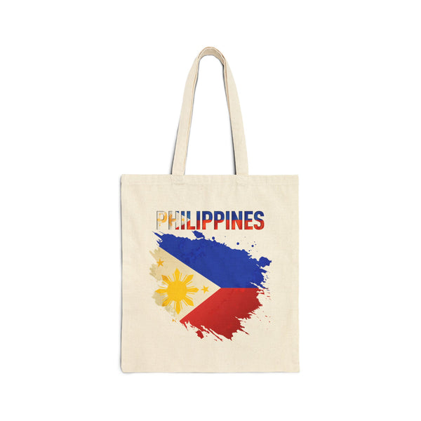 Philippines Flag Canvas Tote Bag - Patriotic Filipino Market Grocery Bag
