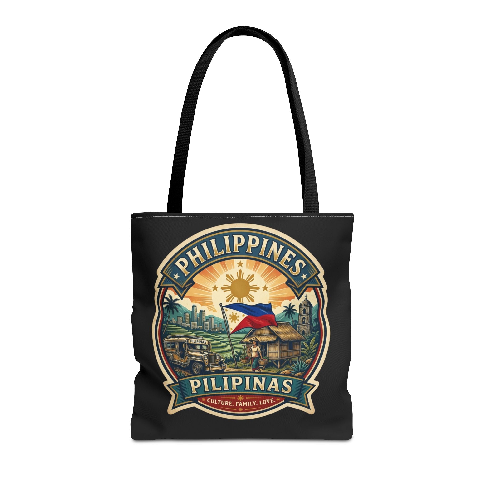 Philippines Vintage Travel Tote Bag — Pilipinas Flag & Island Scene