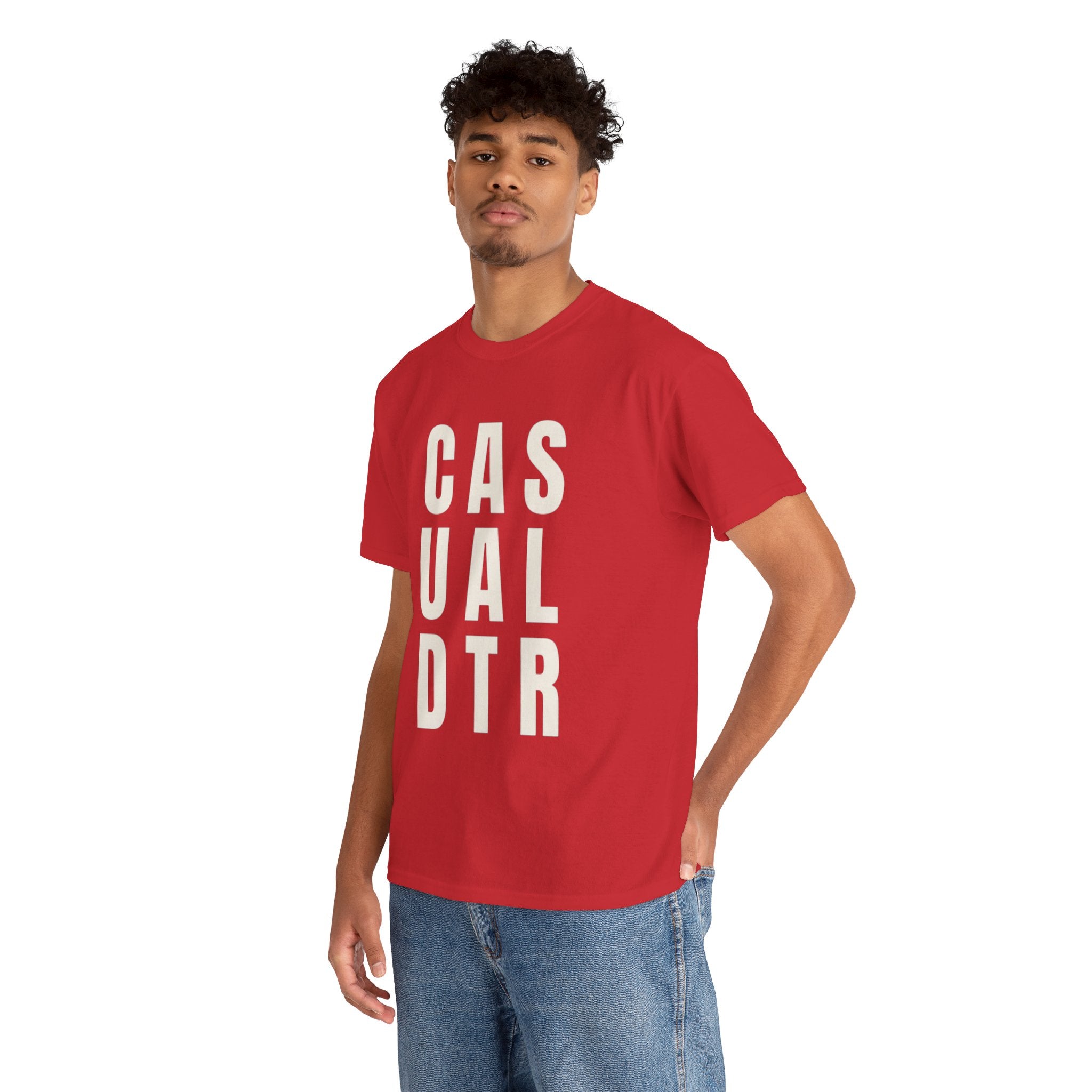 Casual Detour Graphic Tee — Vertical Text Black T‑Shirt