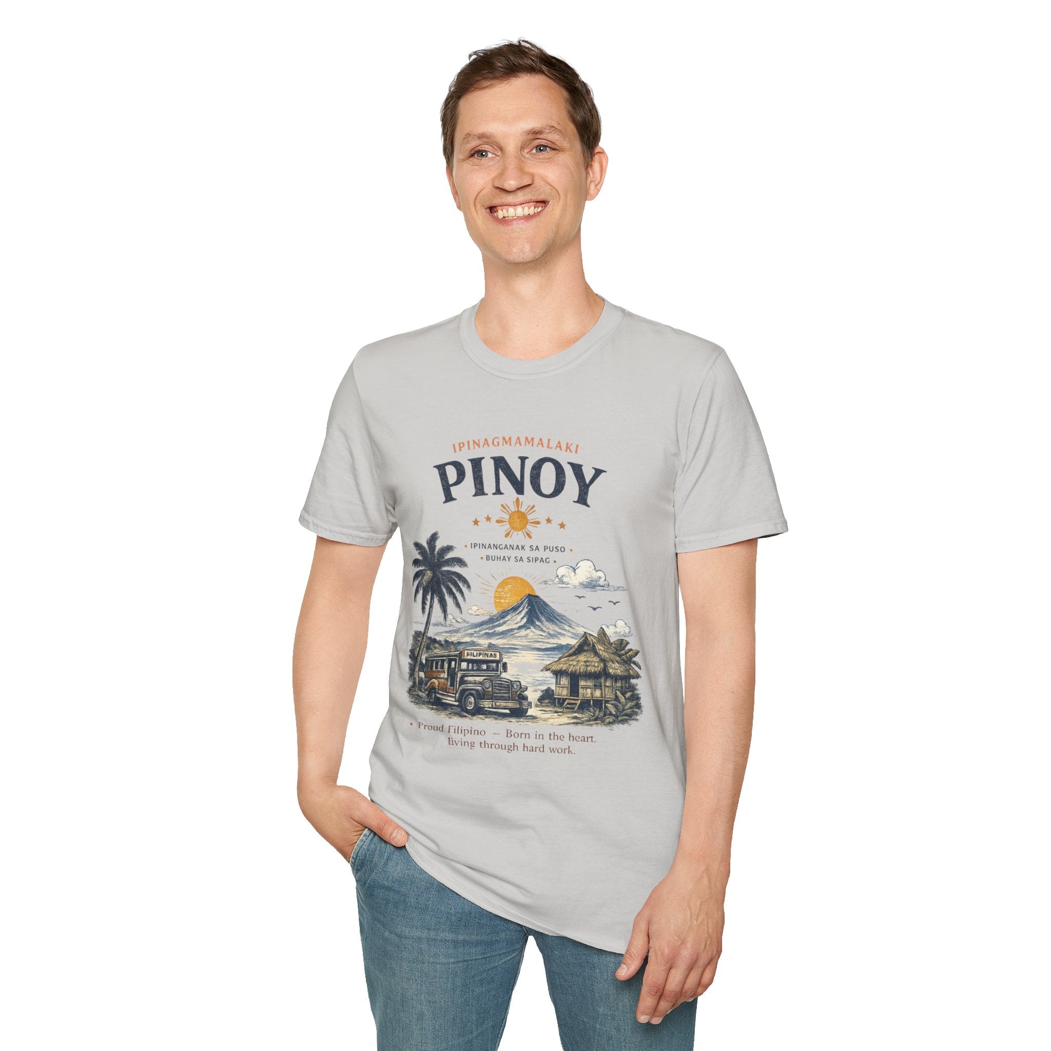 Pinoy Philippines T-Shirt – Vintage Mayon Volcano & Beach Travel Tee