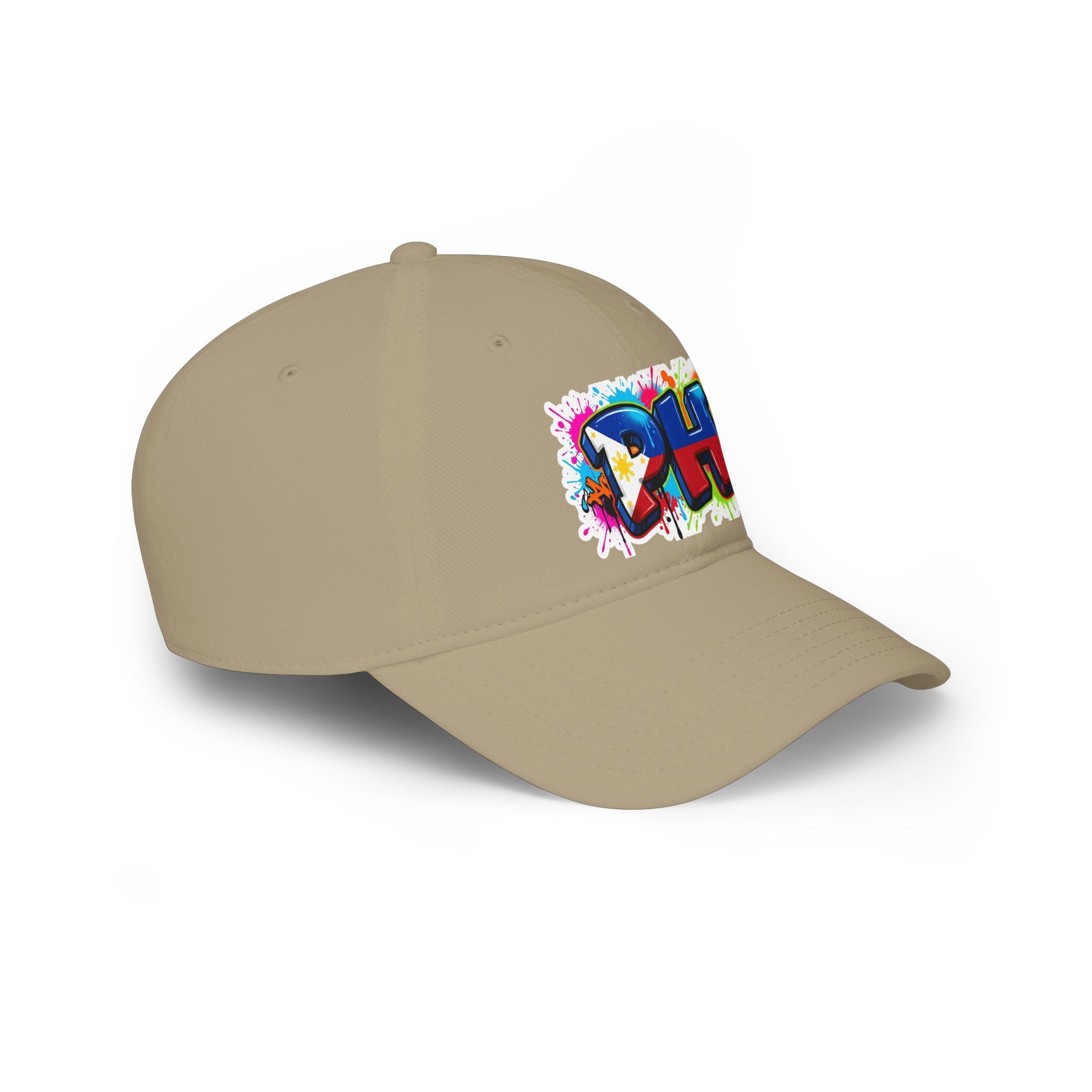 PH Graffiti Baseball Cap — Colorful Filipino Pride Low Profile Ha