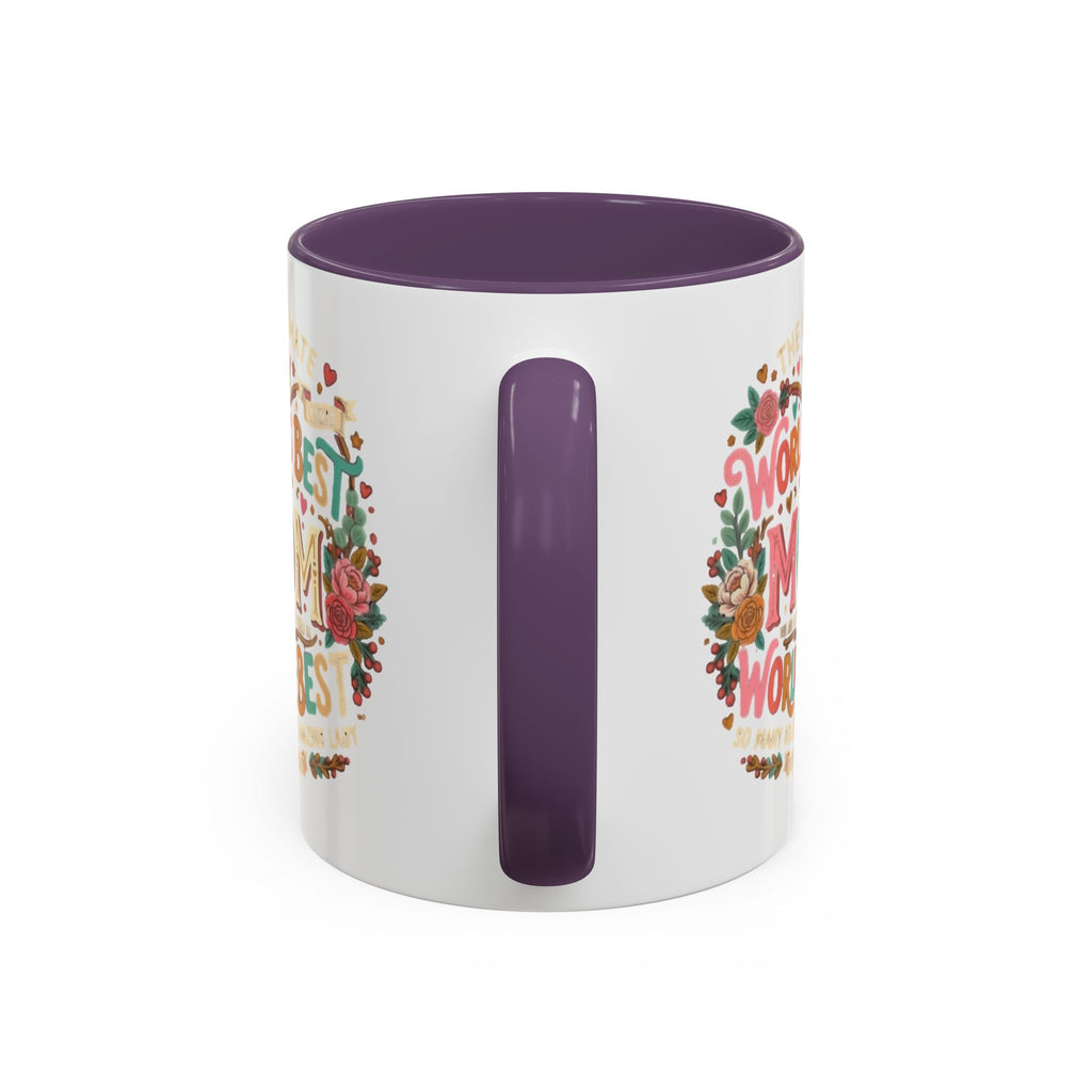 World's Best Mom Accent Coffee Mug — Floral Mother's Day 11/15oz