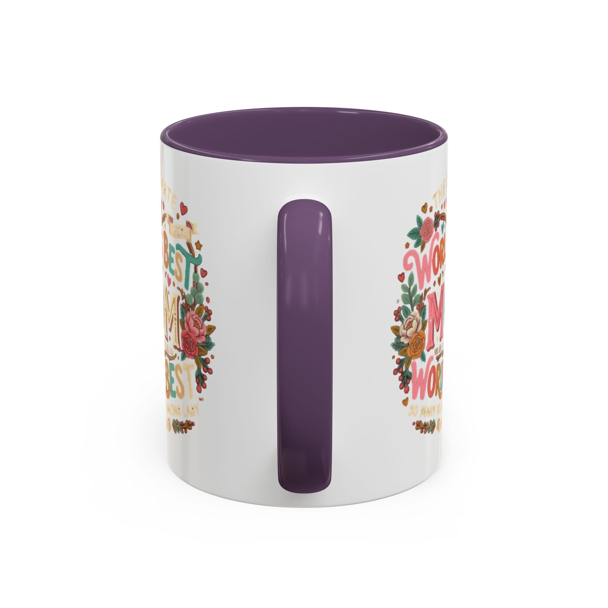 World's Best Mom Accent Coffee Mug — Floral Mother's Day 11/15oz