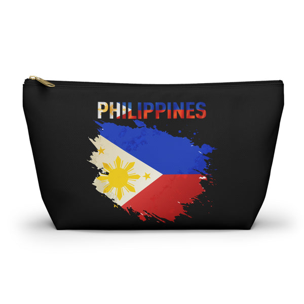 Philippines Flag Accessory Pouch — T-Bottom Cosmetic Bag for Travel & Everyday
