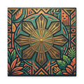 Filipino, Philippines Sun Matte Canvas Print — Tropical Geometric Sunburst Wall Art (Stretched 1.25")