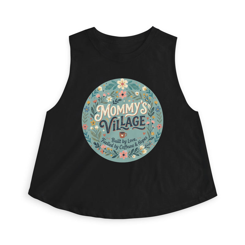 Mommy's Village Floral Crop Top — Mom Gift Mother's Day Shirt