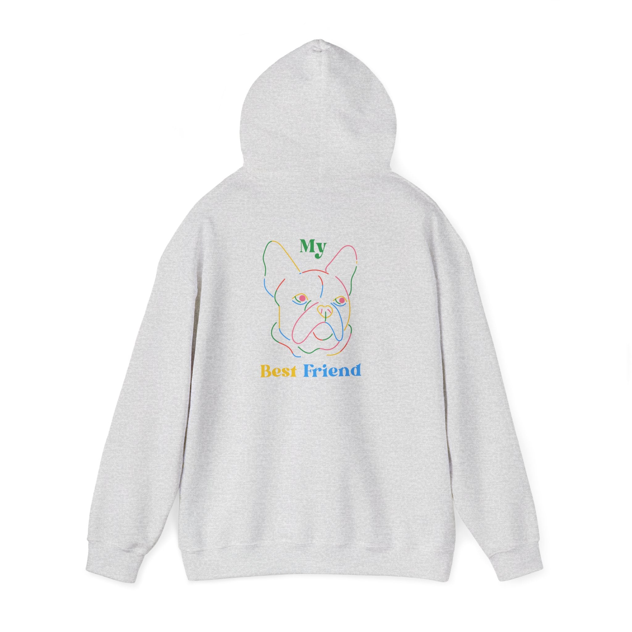 Hoodie - "My Best Friend" Rainbow Outline French Bulldog Pullover