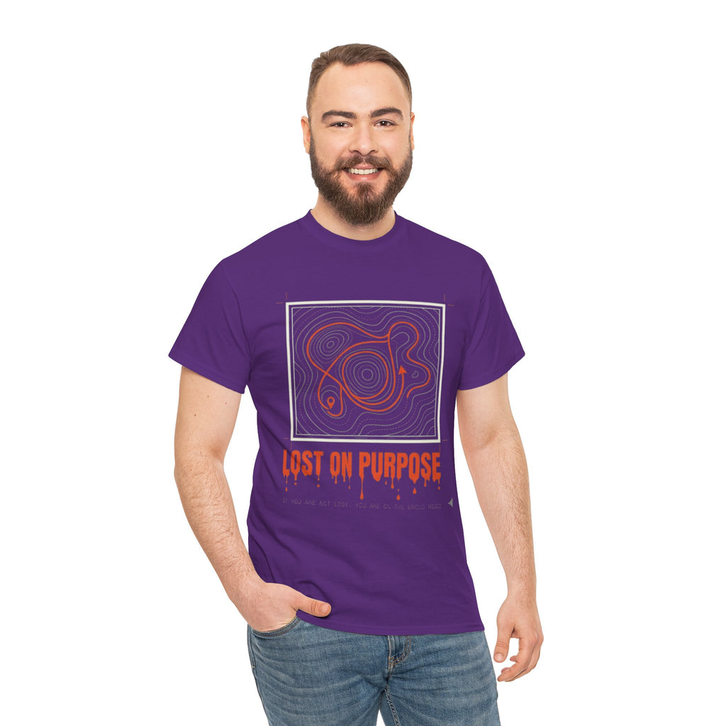 Lost On Purpose T-Shirt - Casual Detour-— Abstract Line Art Graphic Tee