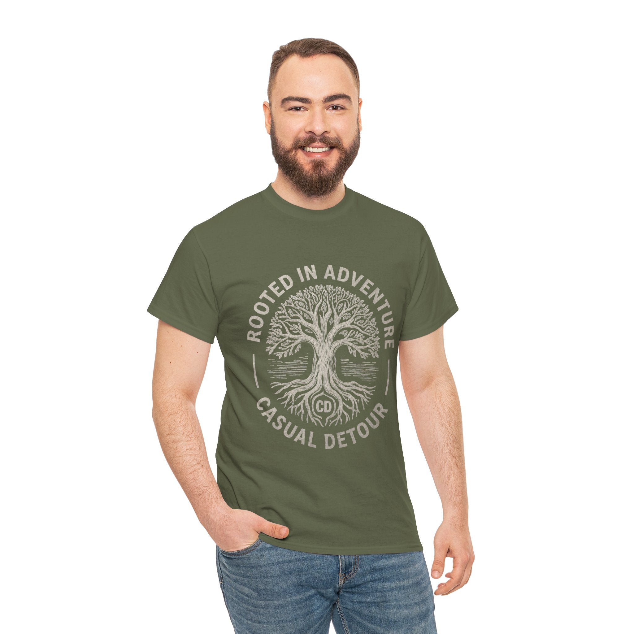 Adventure Tree T‑Shirt — "Rooted in Adventure, Casual Detour" Outdoor Graphic Tee