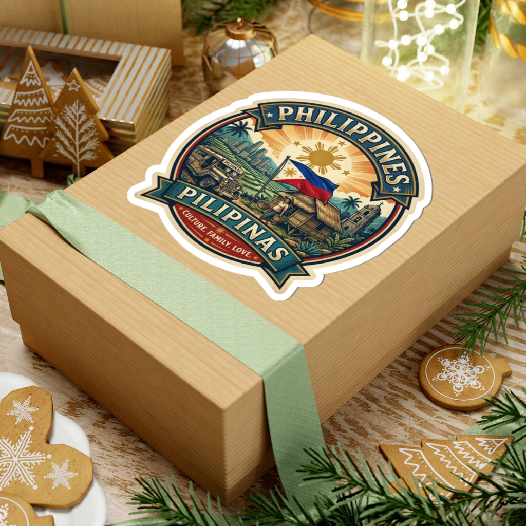 Philippines Vintage Crest Sticker — Pilipinas Culture, Family, Love