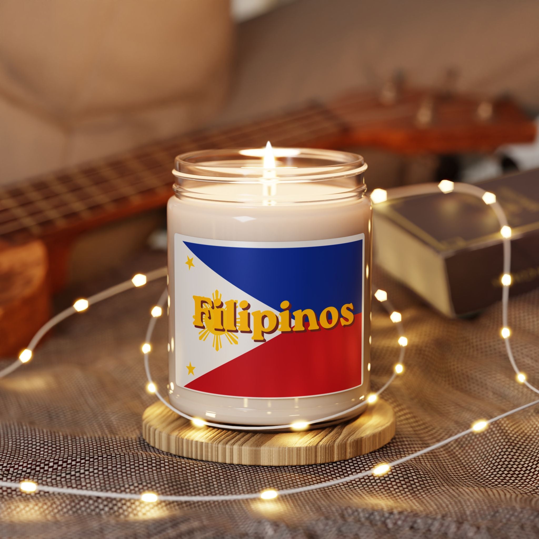 Filipinos Flag Soy Candle — 9oz Scented Jar (Patriotic Filipino Pride)