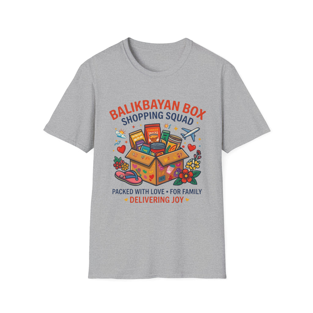 Balikbayan Box T-Shirt — "Balikbayan Box Shopping Squad" Filipino Care Package Tee