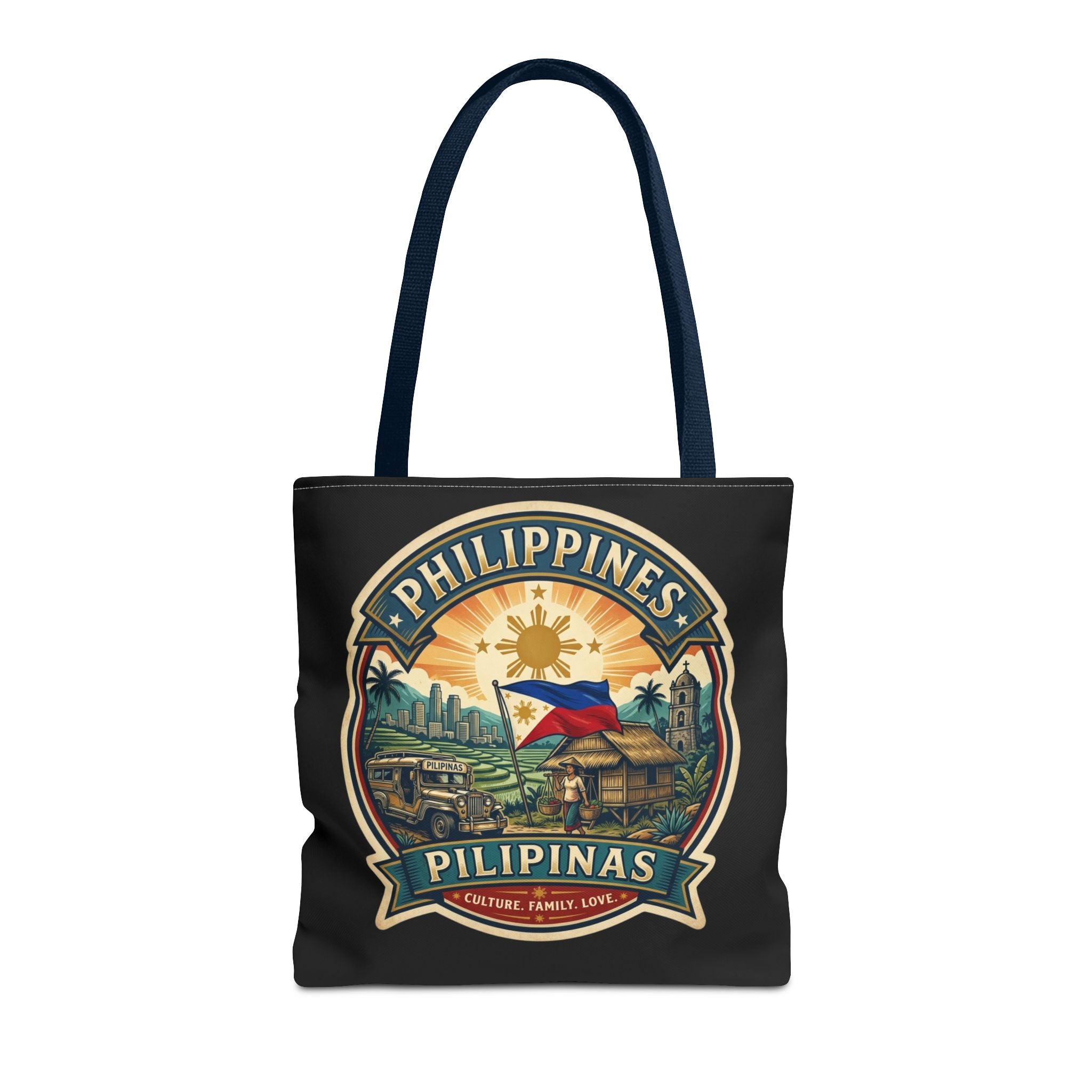 Philippines Vintage Travel Tote Bag — Pilipinas Flag & Island Scene
