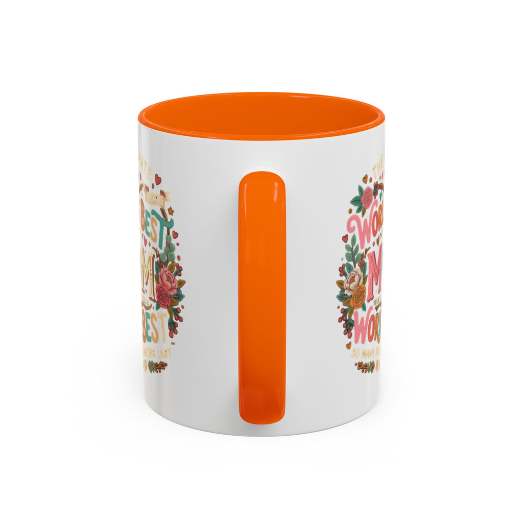 World's Best Mom Accent Coffee Mug — Floral Mother's Day 11/15oz